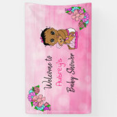 Meisje Baby shower Banner, Baby Meisje Pink Spandoek (Verticaal)