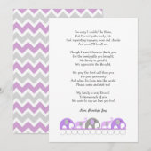 Meisje baby shower bedankbriefjes met gedicht bedankkaart (Voorkant / Achterkant)