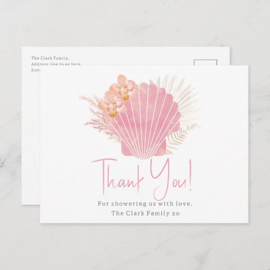 Meisje Baby Shower Bedankkaart Briefkaart (Voorkant / Achterkant)