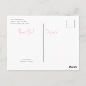 Meisje Baby Shower Bedankkaart Briefkaart (Achterkant)