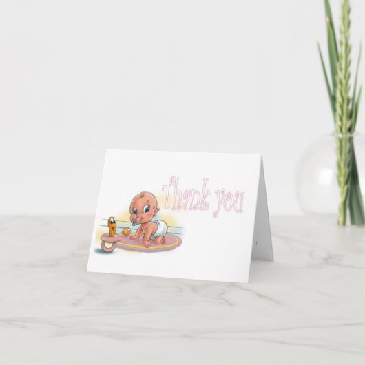 Meisje Baby shower - Bedankt (Voorkant)