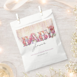 Meisje Baby shower Bloemen Letters Gepersonaliseer Bedankzakje