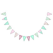 Meisje Baby shower Bloemen Roze en Blauwgroen Bann Vlaggetjes (Alle)