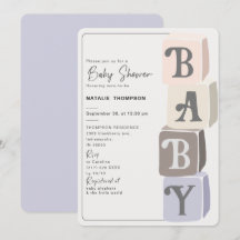 Meisje Baby shower blokkeert Paarse