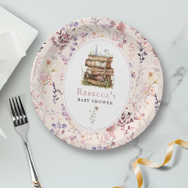 Meisje Baby shower blozend roze bloem Papieren Bordje