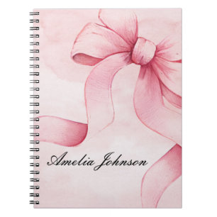 Meisje Baby shower Blush Pink Ribbon Coquette Notitieboek