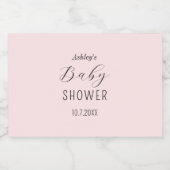 Meisje Baby shower Blush Roze Elegant Likeurfles Etiket (Enkel label)