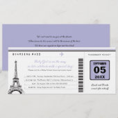 Meisje Baby shower Boarding Pass naar Parijs Kaart (Voorkant / Achterkant)