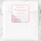 Meisje Baby shower Bookplate, breng een boek Vierkante Sticker (Tas)