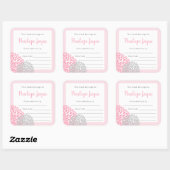 Meisje Baby shower Bookplate, breng een boek Vierkante Sticker (Vel)