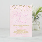 Meisje Baby shower Brunch Uitnodigingen (Staand voorkant)