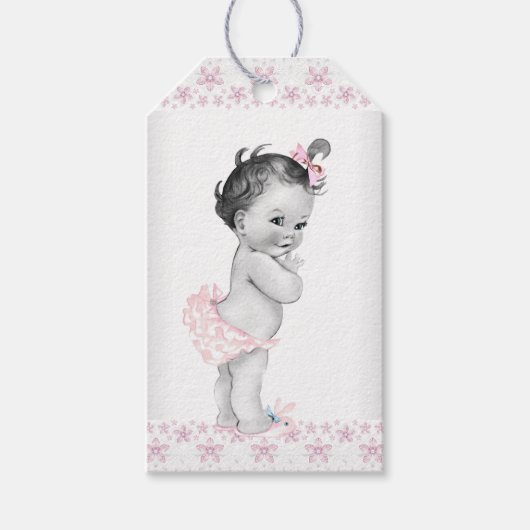 Meisje Baby Shower Cadeaulabel (Voorkant)