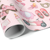 Meisje Baby Shower Cadeaupapier (Rol Hoek)