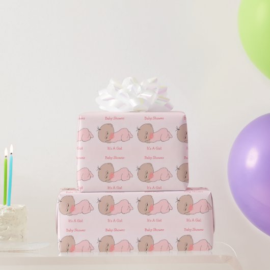 Meisje Baby Shower Cadeaupapier (Feestgeschenken)