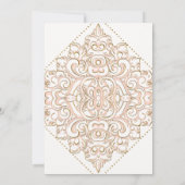 Meisje Baby shower Damask Pattern Roos Gold Dot La Kaart (Achterkant)