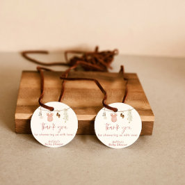 Meisje Baby shower dank je Labels, blush roze Baby Bedankjes Labels
