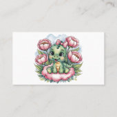 Meisje Baby shower Dino Delight Luier Raffle Visitekaartje (Achterkant)