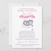 Meisje Baby shower door Mail Pink Elephant op Clou Kaart (Voorkant)