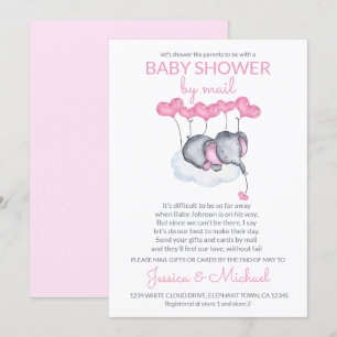 Meisje Baby shower door Mail Pink Elephant op Clou Kaart