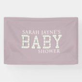 Meisje Baby shower Dusty Pink Custom Party Banner (Horizontaal)