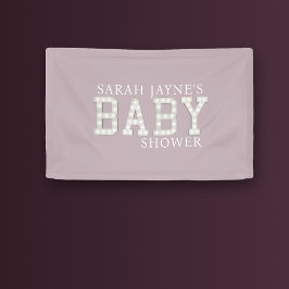 Meisje Baby shower Dusty Pink Custom Party Banner