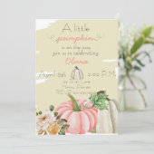 Meisje baby shower Een kleine pompoen is op weg Kaart (Staand voorkant)