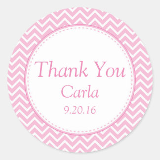 Meisje Baby shower Favor Stickers Labels Chevron P