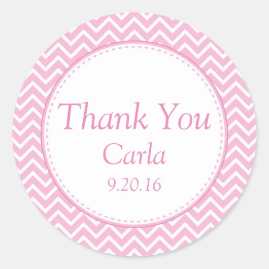 Meisje Baby shower Favor Stickers Labels Chevron P (Voorkant)