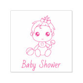 Meisje Baby shower Geslacht onthullen 2 Zelfinktende Stempel (Design)