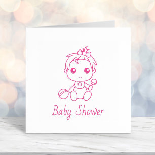 Meisje Baby shower Geslacht onthullen 2 Zelfinktende Stempel