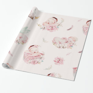 Meisje Baby shower Gift Wrapping Paper Cadeaupapier