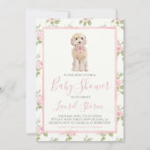 Meisje Baby shower Golden Doodle Dog Kaart (Voorkant)