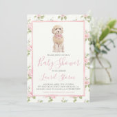 Meisje Baby shower Golden Doodle Dog Kaart (Staand voorkant)