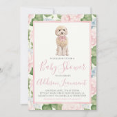 Meisje Baby Shower Gouden Doodle Hond Kaart (Voorkant)