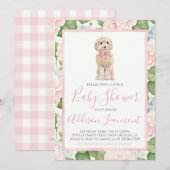 Meisje Baby Shower Gouden Doodle Hond Kaart (Voorkant / Achterkant)