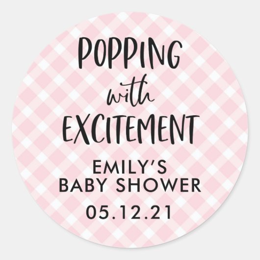 Meisje Baby shower gunst Stickers, Ronde Sticker (Voorkant)