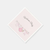 Meisje Baby shower in roze en grijs Servet (Hoek)