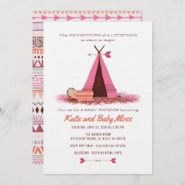 Meisje Baby shower Invitation {Boho Chic} Kaart