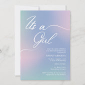 Meisje Baby shower Invitation met Elegant Gradient Kaart (Voorkant)