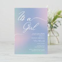 Meisje Baby shower Invitation met Elegant Gradient