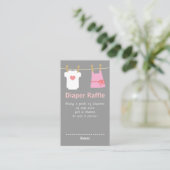 Meisje Baby shower, Kleding Luier Raffle Tickets Informatiekaartje (Staand voorkant)