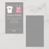 Meisje Baby shower, Kleding Luier Raffle Tickets Informatiekaartje (Voorkant / Achterkant)