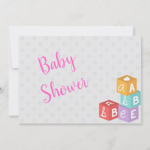 Meisje Baby shower met abc blokjes Kaart