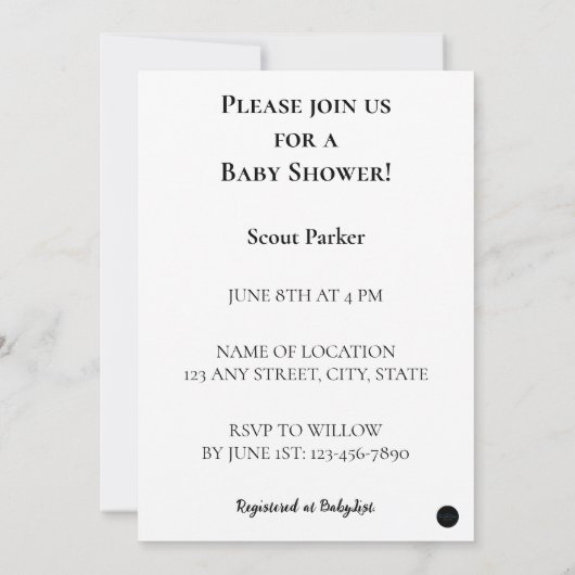 Meisje Baby shower met roze sneeuwvlokken en poten Kaart (Achterkant)