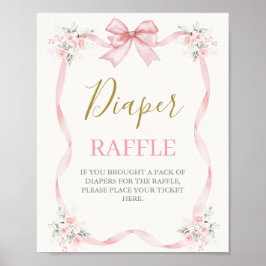 Meisje baby shower met strik poster