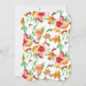 Meisje Baby shower Moderne Waterverf Herfst Floral Kaart (Achterkant)