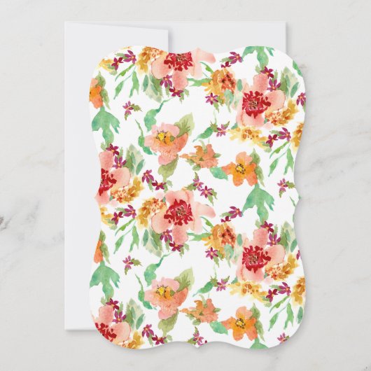 Meisje Baby shower Moderne Waterverf Herfst Floral Kaart (Achterkant)