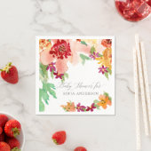 Meisje Baby shower Moderne Waterverf Herfstkunst Servet (Insitu)