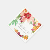 Meisje Baby shower Moderne Waterverf Herfstkunst Servet (Hoek)