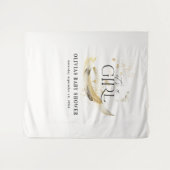 Meisje Baby shower natuurlijke goud abstracte wate Wandkleed (Voorkant (horizontaal))